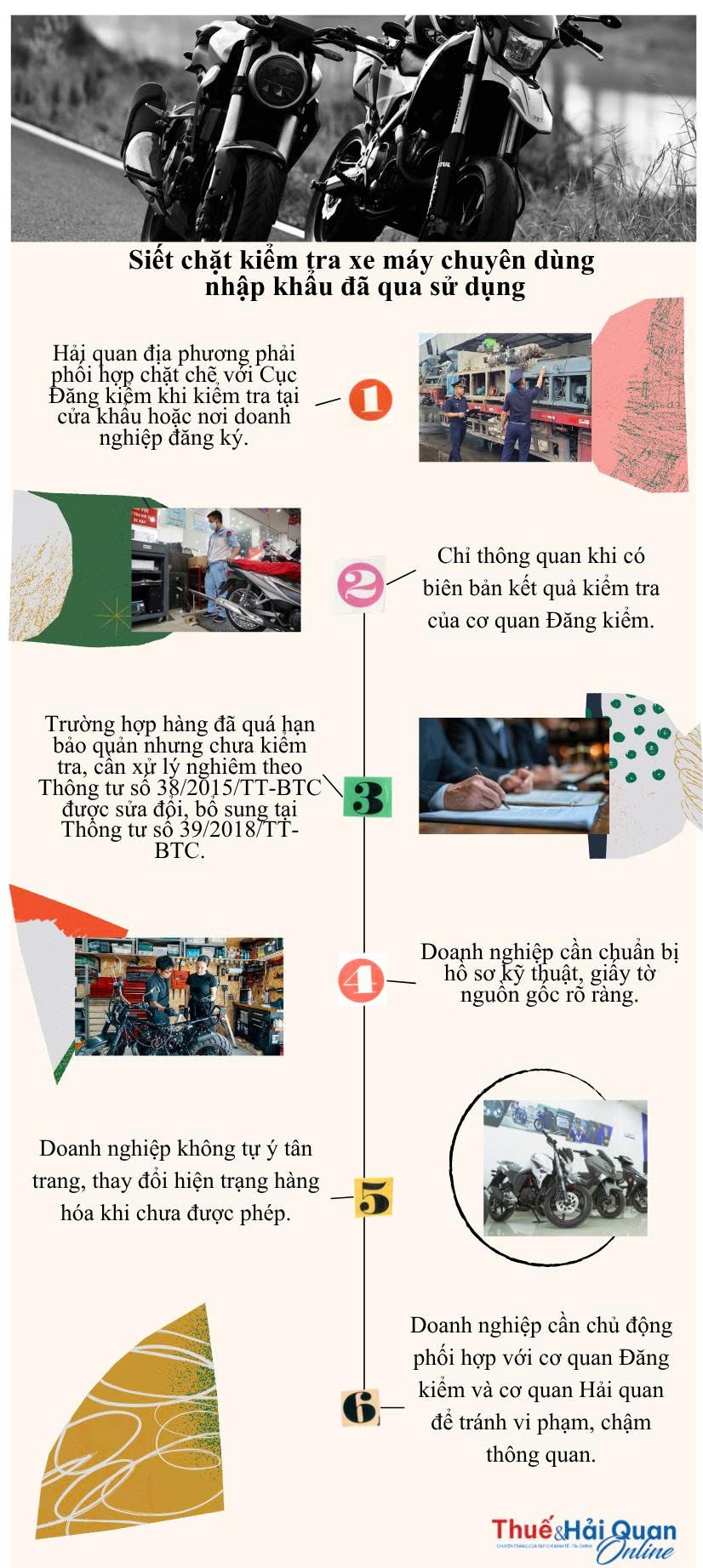 INFOGRAPHIC: Siết chặt kiểm tra xe máy chuyên dùng nhập khẩu đã qua sử dụng