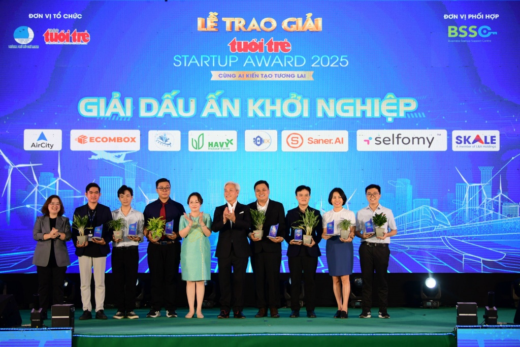 Tuổi Trẻ Startup Award 2025 vinh danh 10 gương mặt khởi nghiệp xuất sắc